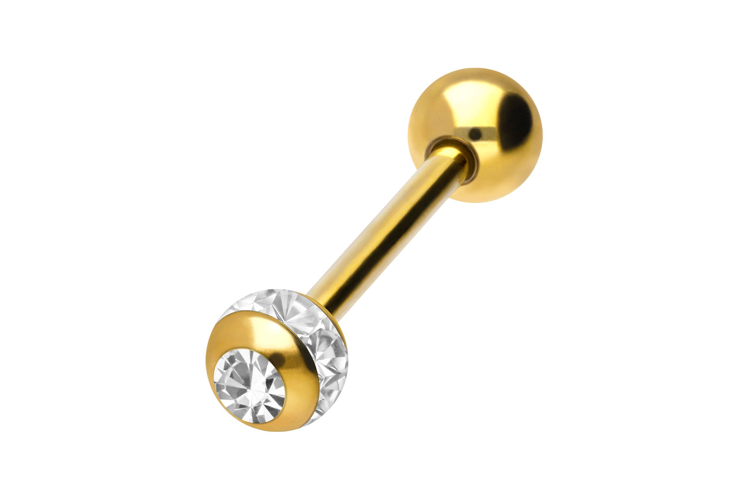 Chirurgenstahl Barbell Piercing EPOXY-RING-KUGEL + KRISTALL + CHIRURGENSTAHL-KUGEL